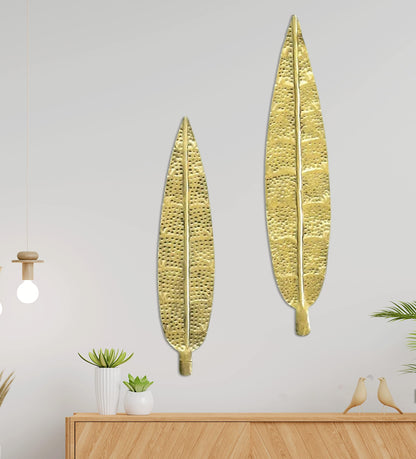 CraftVatika Metal Iron Ham Leaf Couple Wall Art Sculpture And Hanging Decor For Living Room And Office - DFMW413