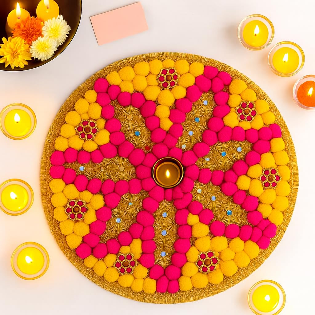 Rangoli Mats for Floor Pooja Decoration Items, Diwali Decoration for Home ( RANG205 )