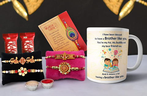 Rakhi with Chocolates and Mugs Online - CarftVatika