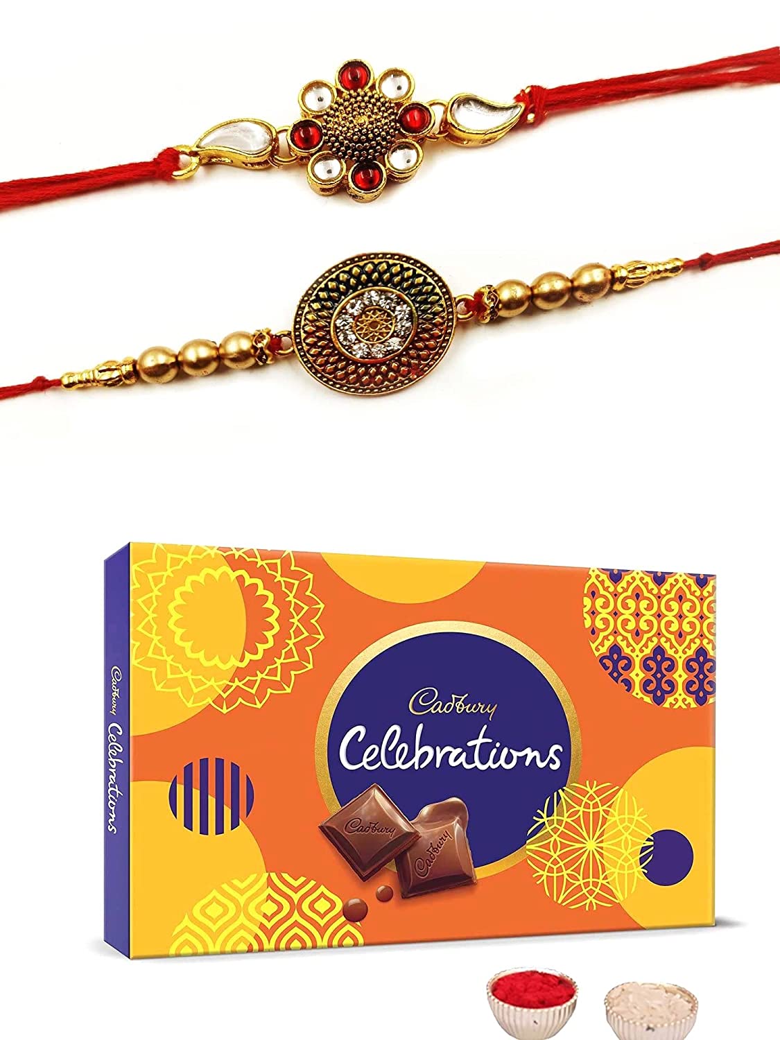 Set of 2 Rakhi for brother With Chocolate gifts