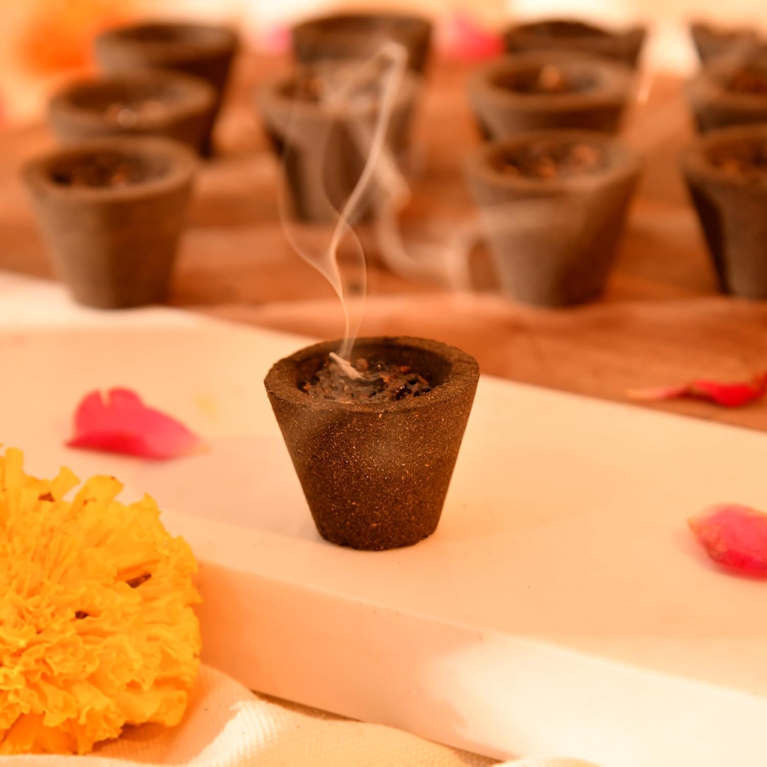 Sambrani Dhoop Havan Cups Set of 12, Pooja Decoration Items for Daily Hawan Pooja (PA115)