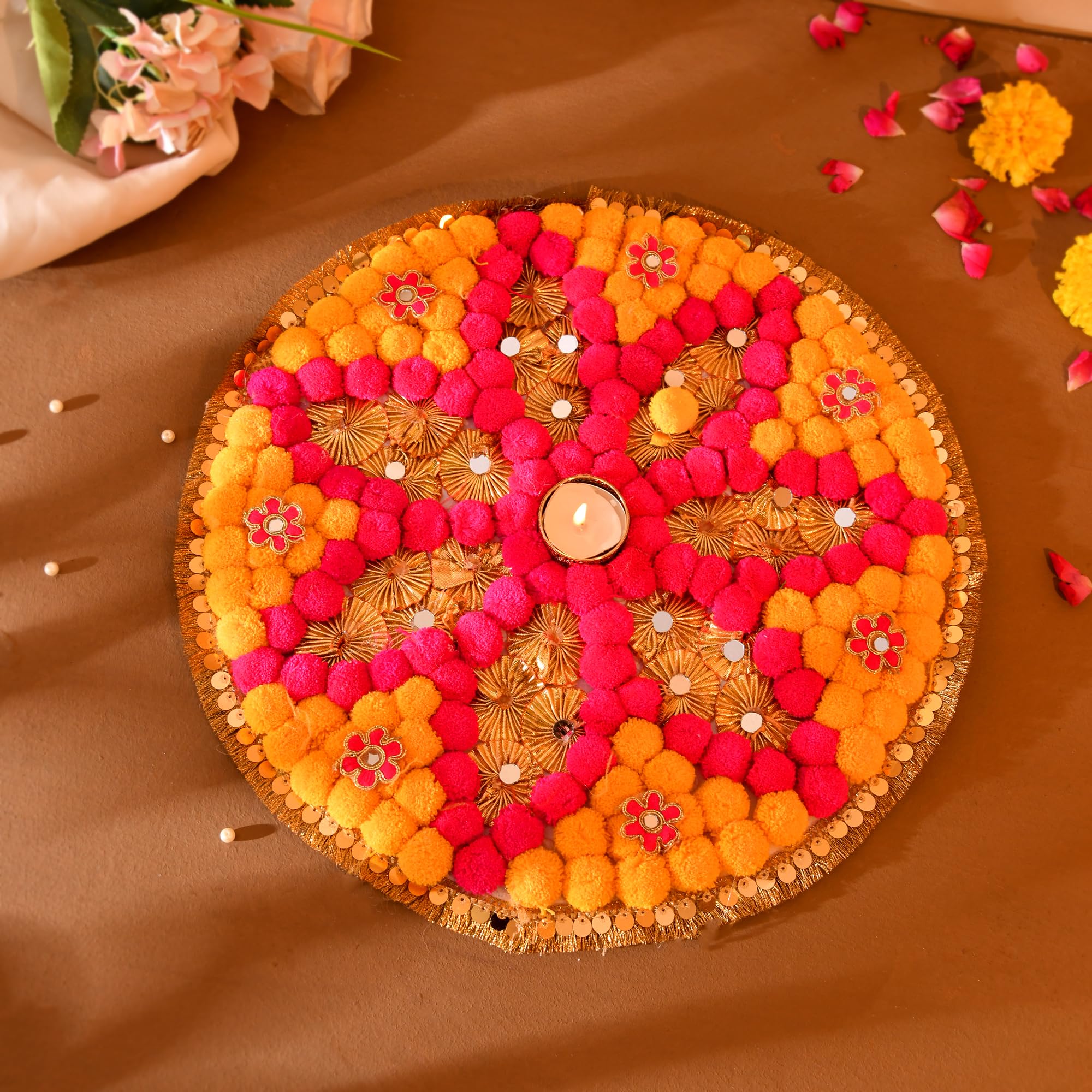 Rangoli Mats for Floor Pooja Decoration Items, Diwali Decoration for Home ( RANG205 )