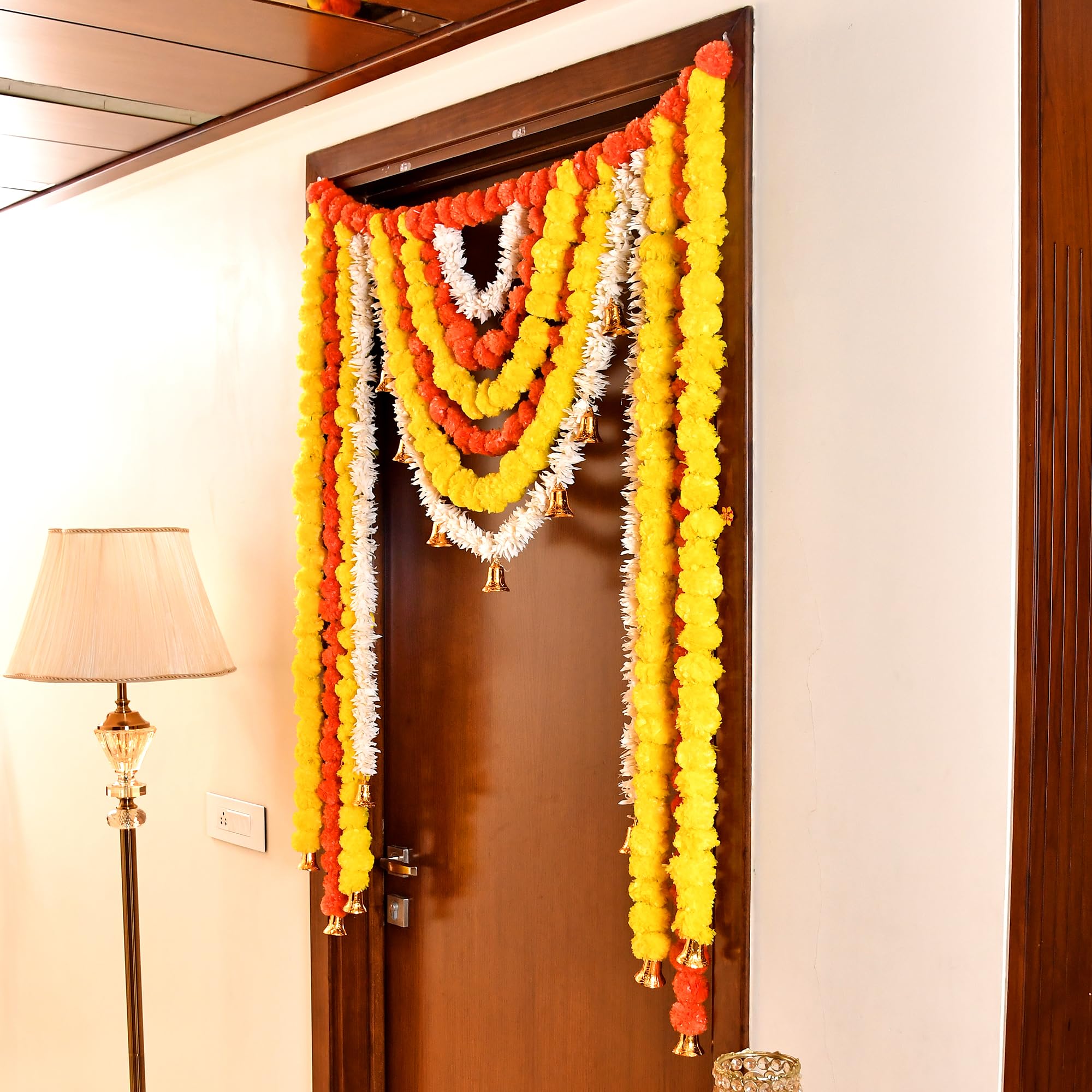 Fluffy Flower Toran for Pooja Mandir Decoration Main Door Entrance (TORAN185)