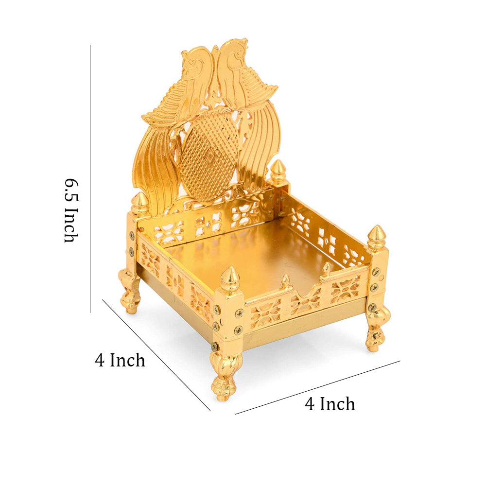 Metal Peacock Pooja God Singhasan