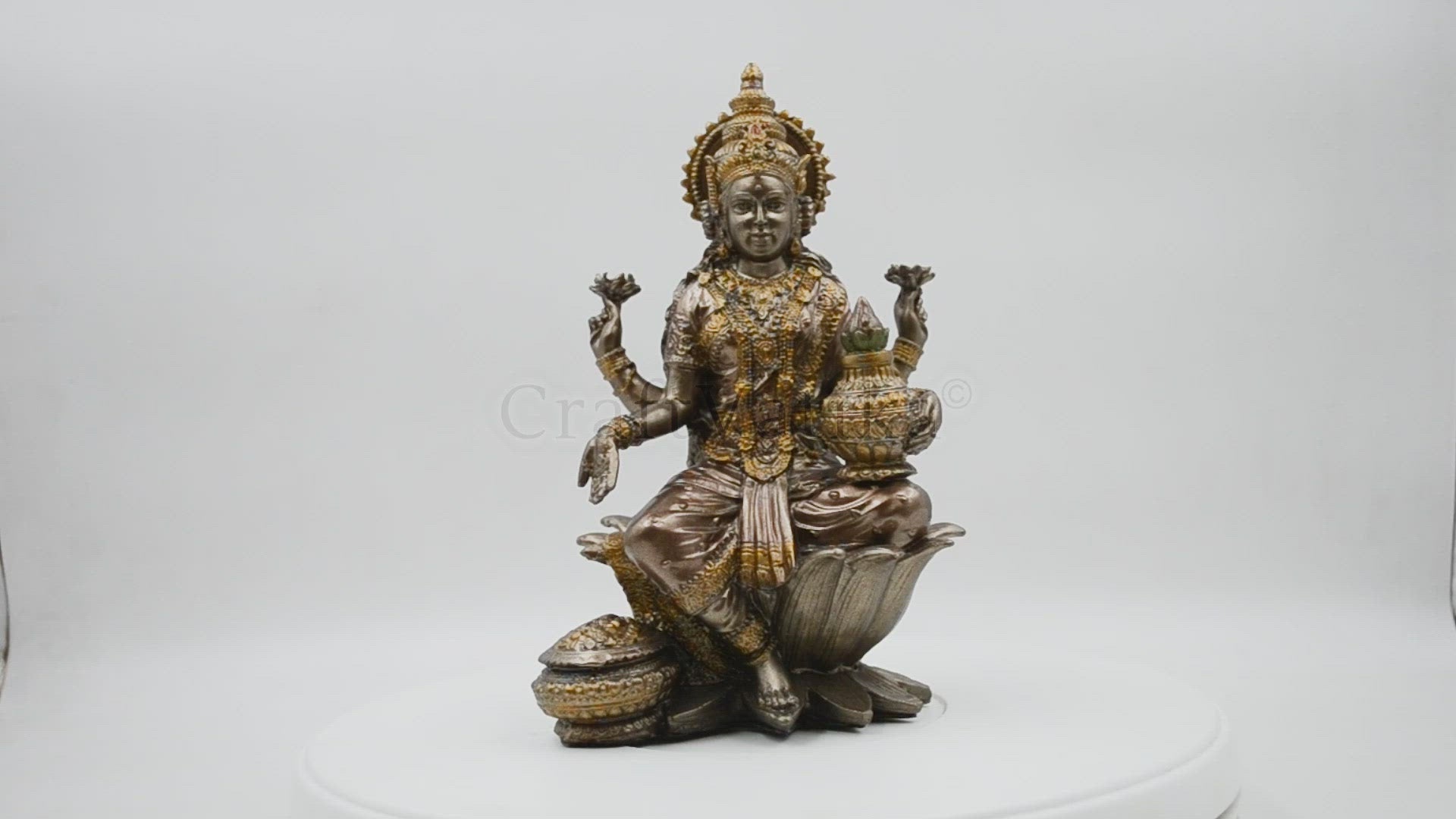 Goddess Lakshmi Maa Idol Sitting On Lotus Statue K178