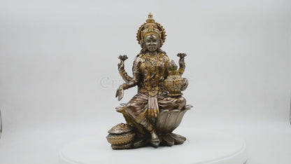 Goddess Lakshmi Maa Idol Sitting On Lotus Statue K178