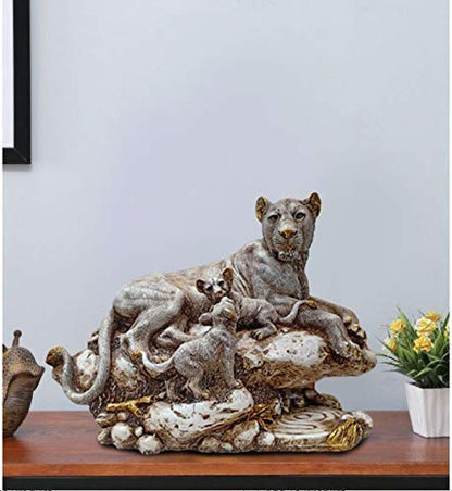 Tiger Statue with Family Animal Polyresin Figurine 