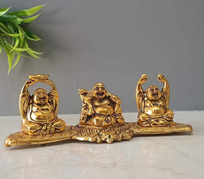 Metal Laughing Buddha Idol Statue Showpiece