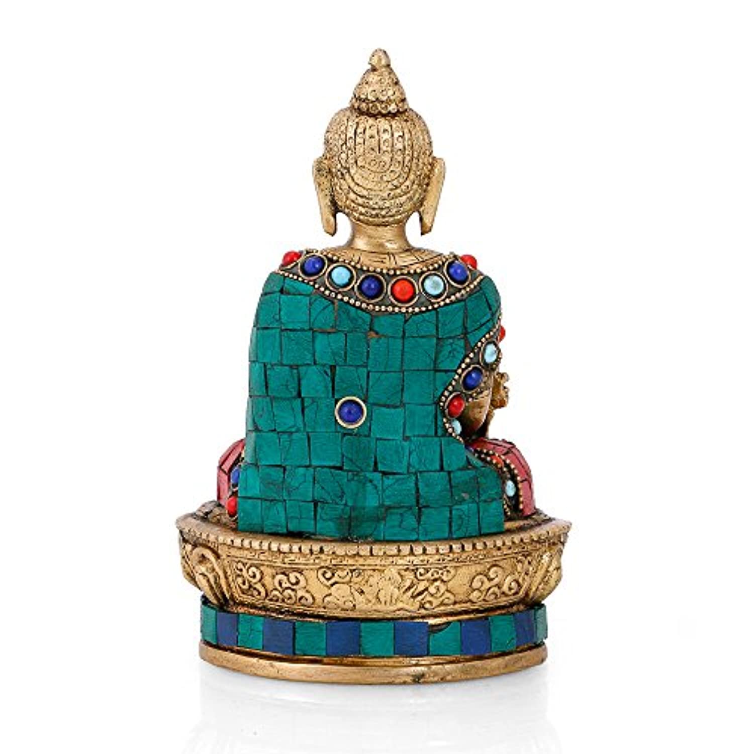 Brass Earth Touching Lord Buddha Idol Showpiece 