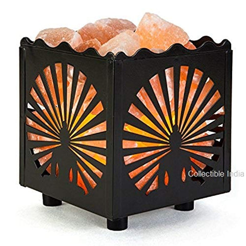 Crystal Chunks & Buddha Basket Himalayan Rock Salt Lamp