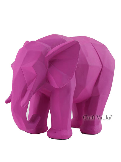 Geometric Animal Showpiece of Pink Elephant Figurine