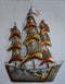 Metal Ship Mounted Wall Hanging Showpiece