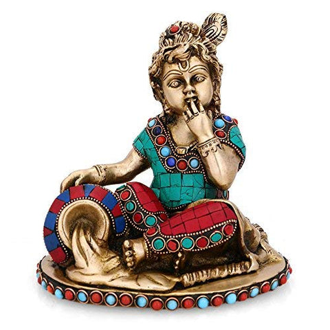 Baby Krishna Brass Idol Butter Thief Krishna Statue