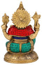 Ganpati Brass Idol With Round Base Decorative Showpiece