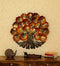 Metal Brown & Golden Wish Tree With LED Light Wall Hanging Showpiece