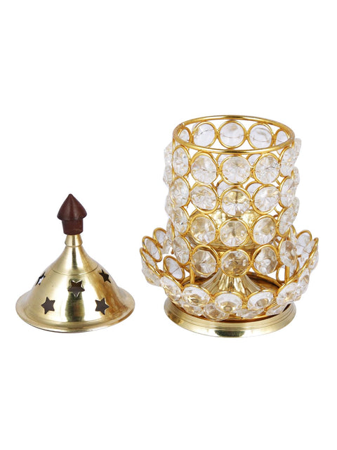 Brass Crystal Akhand Diya DFBS473