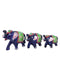 Walking miniature elephant family Trunk up TMS111-Blue