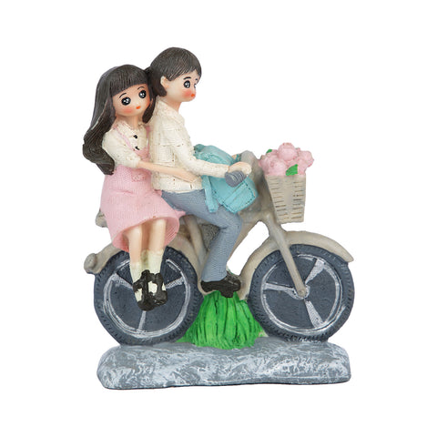 Couple on Cycle Resin Showpiece CPLMAS123