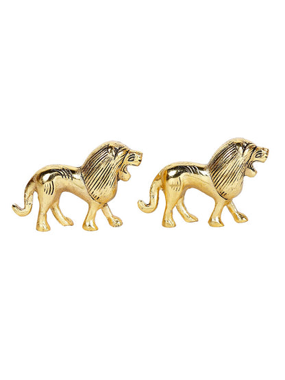 Handmade Metal Lion Decorative Showpiece Golden, DFMS388