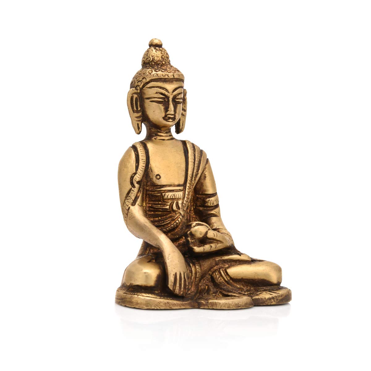 Brass Buddha Statue With Sacred Kalash Showpiece Bbs263