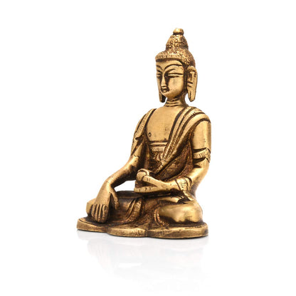 Brass Buddha Statue With Sacred Kalash Showpiece Bbs263