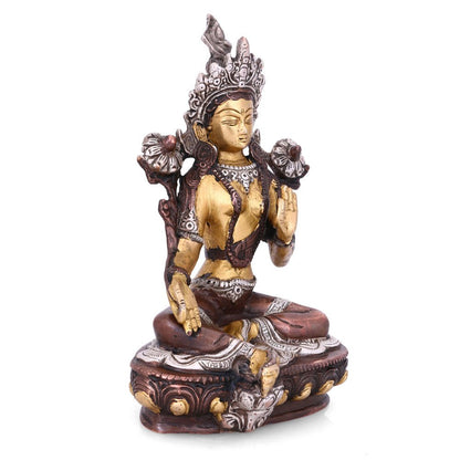 Tibetan Buddhist Goddess Tara Buddha Idol- Brass Figurine Tbs104