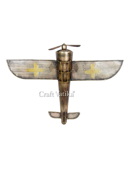 Metal Vintage Retro Aeroplane Wall Hanging Showpiece