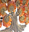 Metal Brown & Golden Wish Tree With LED Light Wall Hanging Showpiece