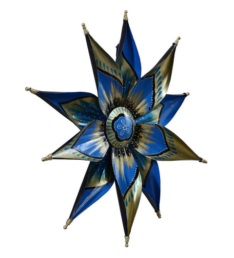 Metal Star Flower Mounted Wall Hanging Showpiece