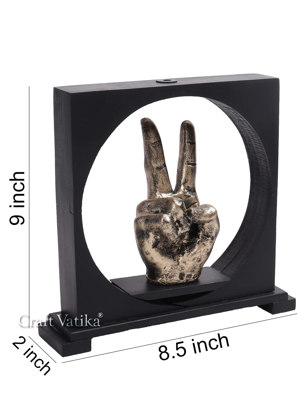 Victory Sign Hand Gesture of Polyresin Showpiece
