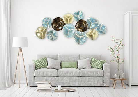 Metal Sun Burst Large 3D Circles Plates Wall Hanging