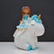 Girl Sitting on Unicorn Home Decorative Showpiece