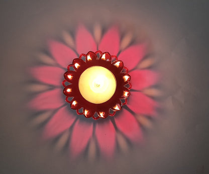Set of 24 3D Reflection Diya for Diwali Decoration