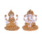 Ceramic Laxmi Ganesh Idol With Gold And Off White Color