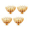 Brass Crystal Decorative Diya Oil Lamp (Set of 4)