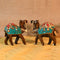 Wooden Art Pair of Camel with Stone Work Showpiece