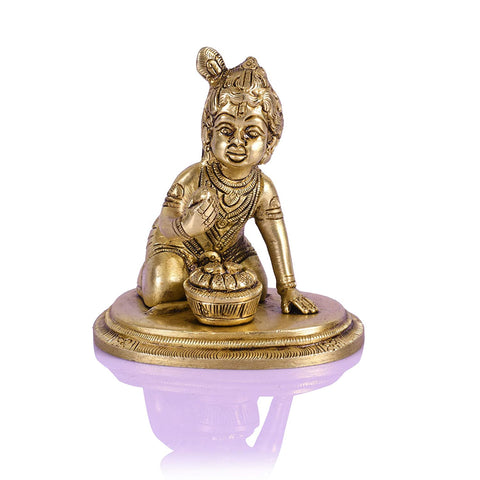 Brass Bal Krishan Laddu Gopal Statue Kbs131