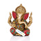 Brass Handmade Ganesha Statue With Work Of Colorful Stones Gts202