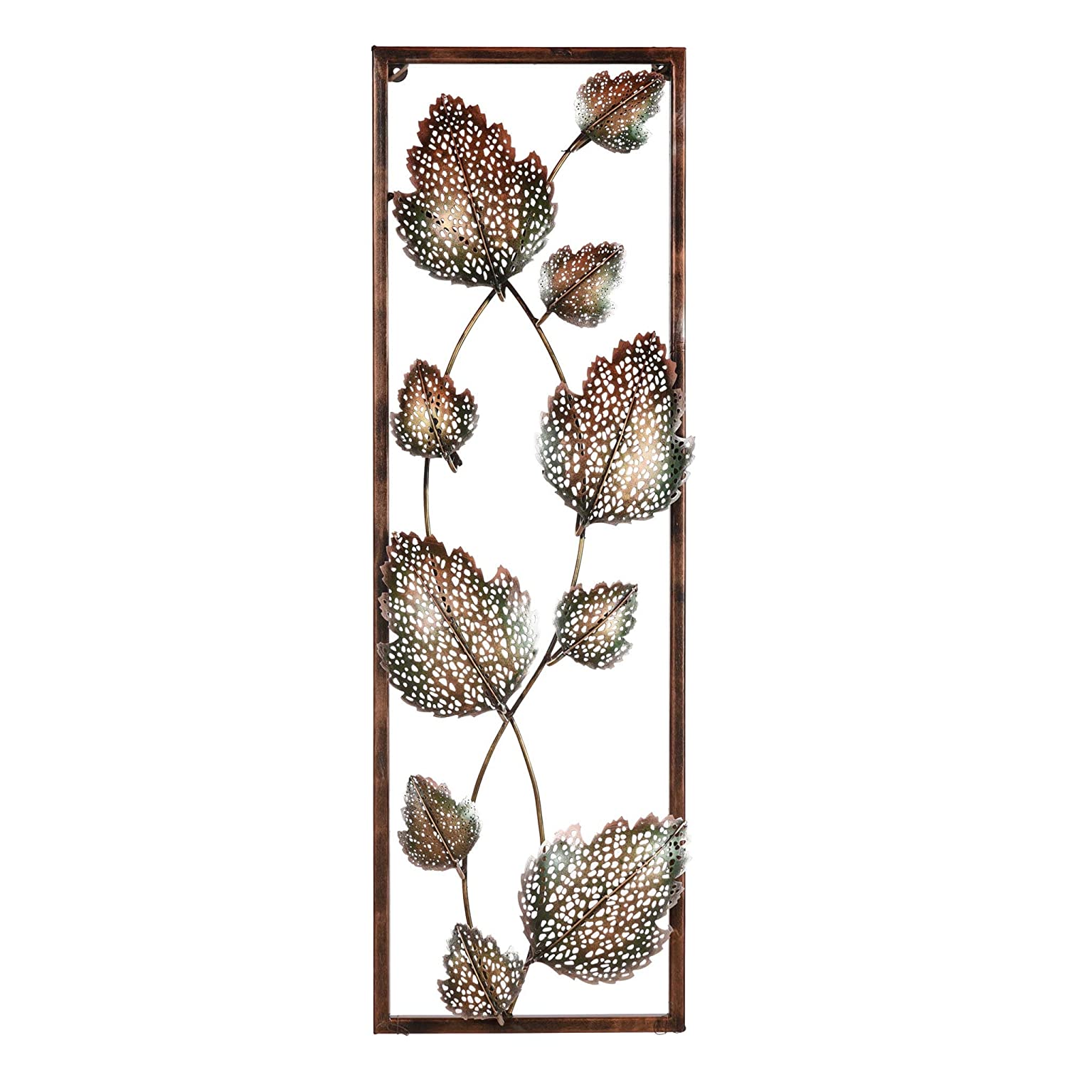 Metal Leaf Frame Mounted Wall Art Decor Showpiece 