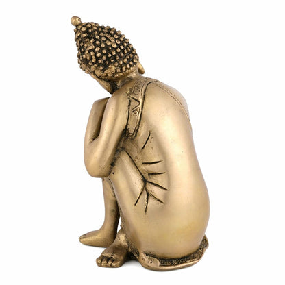 Brass Thinking Buddha Idol Showpiece