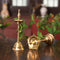 Brass Traditional Golden Kerala Diya Oil Lamp Stand Showpiece (Set of 2)