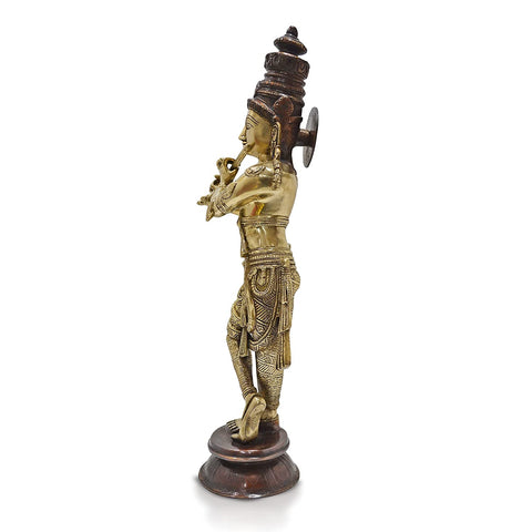 Large Size Krishna Brass Idol  for Puja (23 Inches)