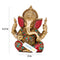 Brass Handmade Ganesha Statue With Work Of Colorful Stones Gts202