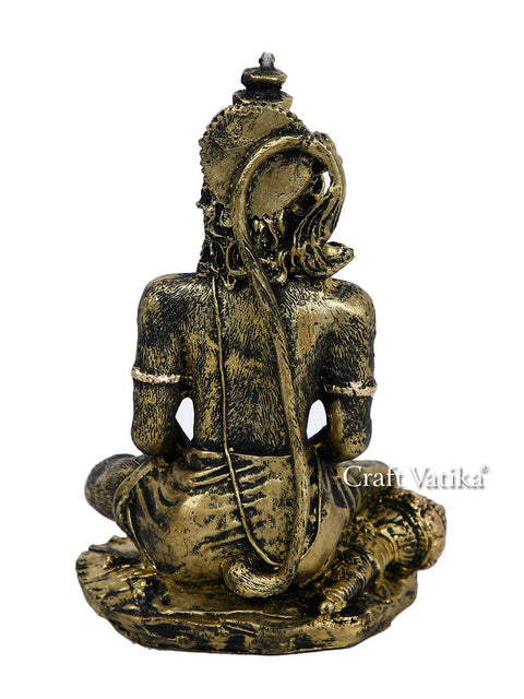 Hanuman Idol in Dhyan Mudra Meditating Resin Statue