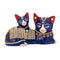 Metal Decorative Blue Cat Showpiece for Home Decor