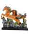 Feng Shui Running Horses Resin Statue, Vastu Decor Showpiece