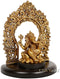 Brass Ganpati Bappa Idol on Royal Throne Decorative Statue