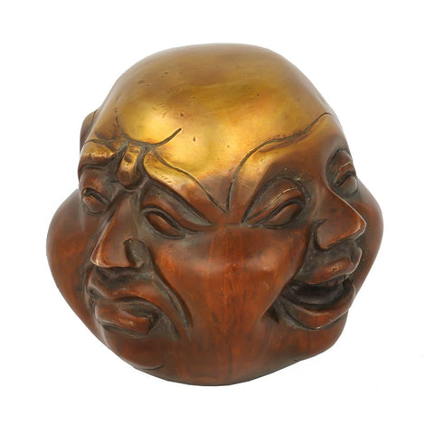 Brass Laughing Four Face Chinese Buddha Idol Statue Showpiece Bbs304