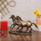 Two Running Horse Poly-resin Figurine Idol Showpiece 