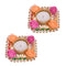 Flower Design Tealight Candle Holder (Set Of 2) Dfms233-2